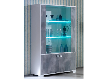 Kommode Vitrine Kommoden Vitrinen Kommodenschrank Glas Design Schrank LED Neu