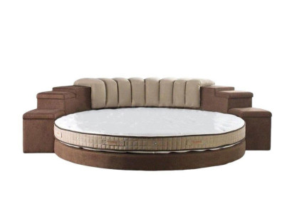 Rundes Bett Moderne Design Luxus Polster Rund Betten Textil Stoff