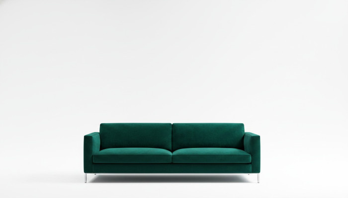 Wohnzimmer Grün Dreisitzer Stoff Design Couchen Polster Sofa Sofas Grüne Möbel