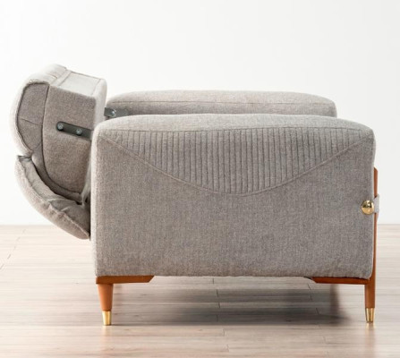 Elegantes 3+3+1 Sofa-Set Stilvolle Wohnlandschaft Multifunktion Couch Taupe