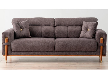 Elegantes 3+3+1 Sofa-Set Stilvolle Wohnlandschaft Multifunktion Couch Taupe