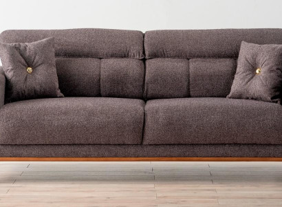 Elegantes 3+3+1 Sofa-Set Stilvolle Wohnlandschaft Multifunktion Couch Taupe