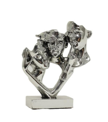 Design Figur Statue Skulptur Versilbert Figuren Skulpturen Dekoration Deko 22 cm