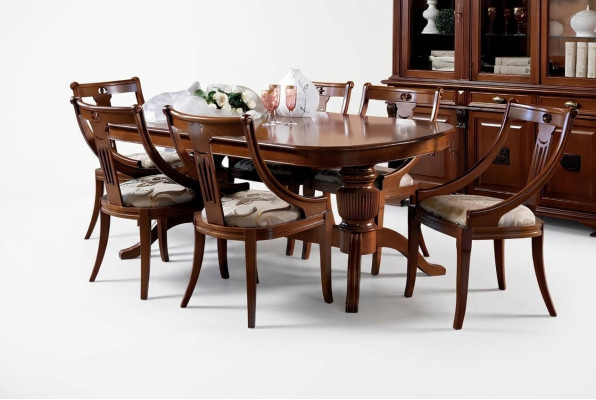 Komplett Set Esstisch + 6 Stühle Esszimmer Set Ess Gruppe Holz Tisch Tische 7tlg