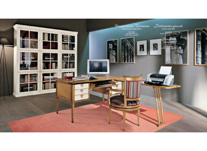 Büro Sessel Stuhl mit Armlehne Lehnstuhl Holz Wohnzimmer Italienische Möbel Edel