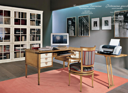 Büro Sessel Stuhl mit Armlehne Lehnstuhl Holz Wohnzimmer Italienische Möbel Edel