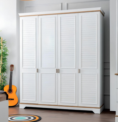 Landhaus Stil Kinderzimmer Set Schlafzimmer Bett Nachttisch Schrank Kommode 5tlg