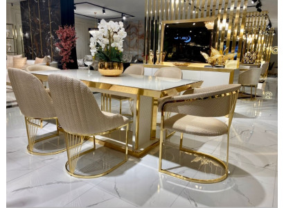 Esszimmer Set 7tlg Essgruppe Esstisch Stilvoller Stühle luxuriöses Möbel