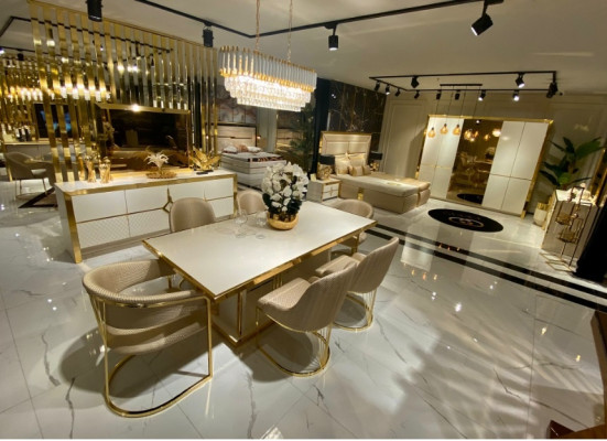 Esszimmer Set 7tlg Essgruppe Esstisch Stilvoller Stühle luxuriöses Möbel