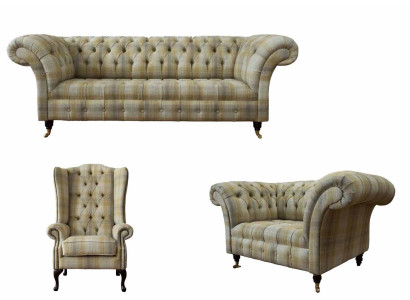 Sofa 3+1+1 Sitzer Textil Sofas Polster Garnitur Sofagarnitur Couchen