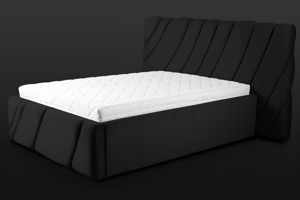 Ledersofa in Schwarz mit modernem Design