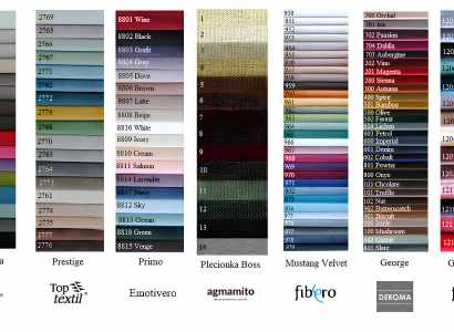 Elegantes Bett aus Textil und Holz in modernem Design