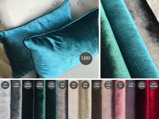 Elegantes Bett aus Textil und Holz in modernem Design