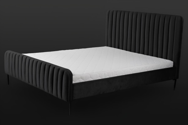 Leder Chesterfield-Sofa im klassischen Design in Schwarz