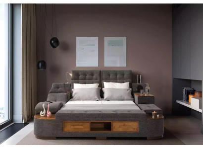 Multifunktion Bett Doppelbetten Modernes Bettgestell Betten 180x200cm Hotel Neu