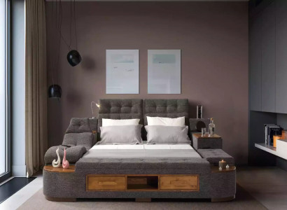 Multifunktion Bett Doppelbetten Modernes Bettgestell Betten 180x200cm Hotel Neu