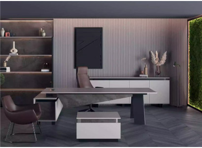 Bürokommode Luxus Sideboard Massivholz Möbel Schränke Kommoden Grau