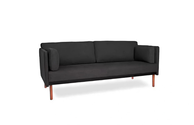 Dreisitzer Design Sofa 3 Sitz Couchen Polster Sofas Design Holz Textil
