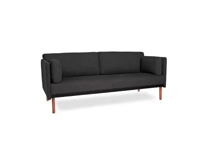 Dreisitzer Design Sofa 3 Sitz Couchen Polster Sofas Design Holz Textil