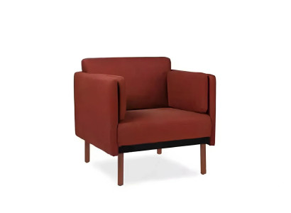 Designer Sessel Schlafsofa Luxus Polstersitz Textil Modern Holz Rot