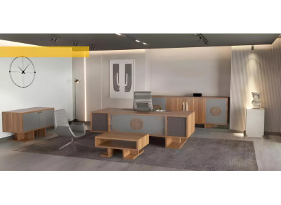 Moderner Büroschreibtisch Ecktische Holz Einrichtung Designer Holzmöbel