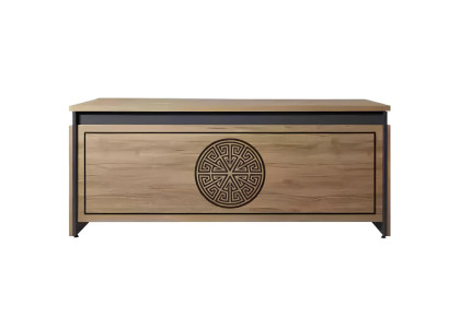 Großer Arbeitsschreibtisch Büroeinrichtung Praxis Tisch Luxus Möbel Holz