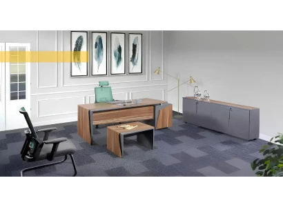 Arbeitszimmermöbel Büro Set Schreibtisch Couchtisch Sideboard Möbel Braun