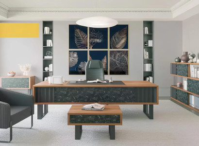 Moderne Arbeitszimmermöbel Büro Set Schreibtisch Couchtisch Aktenschrank