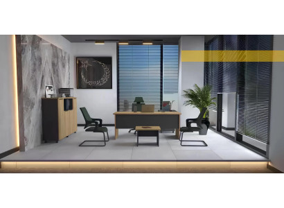 Eckschreibtisch Büroeinrichtung Chef Zimmer Modern Design Schreibtisch Braun