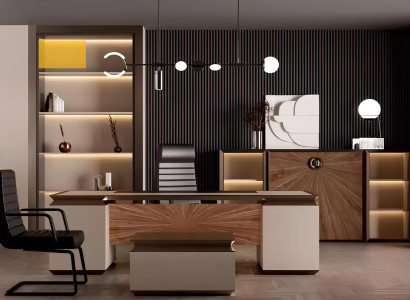 Luxus Büro Couchtisch Arbeitszimmermöbel Designer Kaffeetisch Braun Holz