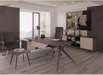 Büro Set Luxus Möbel Eckschreibtisch Couchtisch Sideboard Set 3tlg Modern
