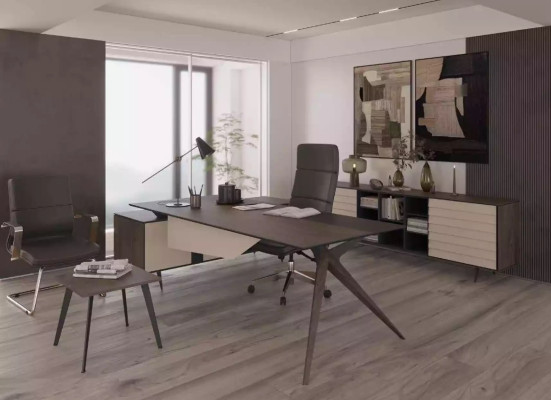 Massiver Eckschreibtisch Arbeitstisch Büromöbel Luxus Tisch Designer Möbel