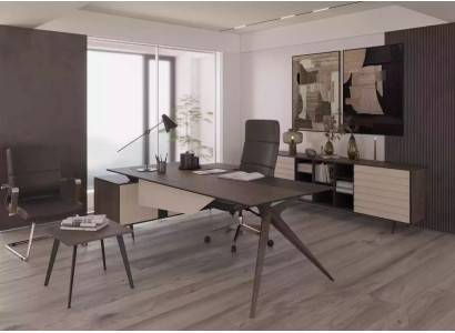 Massiver Eckschreibtisch Arbeitstisch Büromöbel Luxus Tisch Designer Möbel