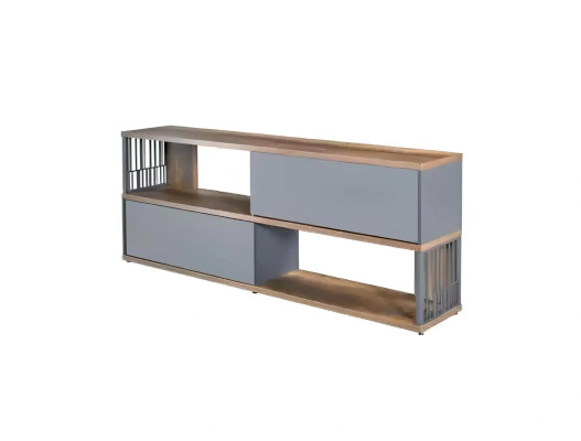 Arbeitszimmer buro Schreibtisch Couchtisch Aktenschrank Modern Braun