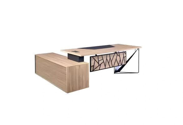 Design Eckschreibtisch Büro Einrichtung Chef Zimmer Möbel Braun