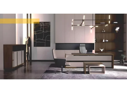 Arbeitszimmer Schreibtisch Couchtisch Sideboard Modern Holz Braun