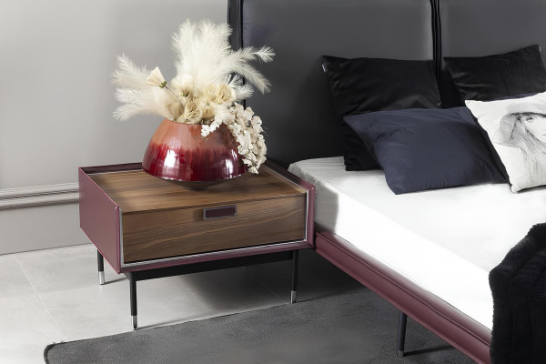 Loft Schlafzimmer Graues Bett Schrank Nachttische Kommode 5tlg. Set