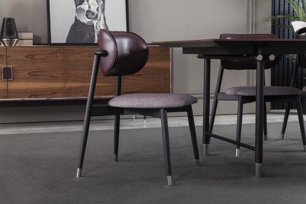 Luxus Polster Lehnstuhl Stühle Loft Designer Möbel Grau Küchen Lederstuhl