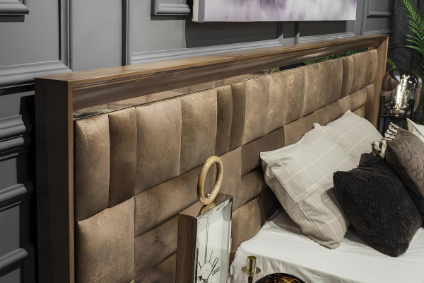 Braunes Schlafzimmer Polster Bett Hotel Möbel Einrichtung 4tlg. Komplett Set