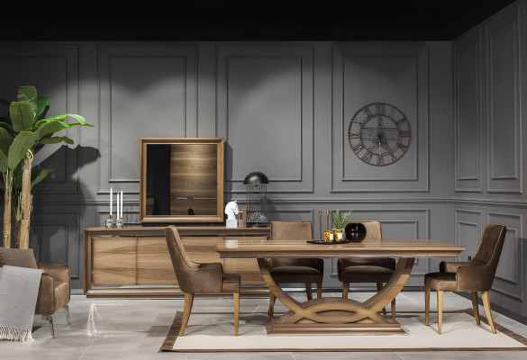 Esszimmer Set Essgruppe Stuhl Set Kommode Anrichte Tisch Garnitur 9tlg