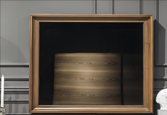 Spiegel Luxuriöse Wandspiegel im modernen Stil mit braunem Rahmen