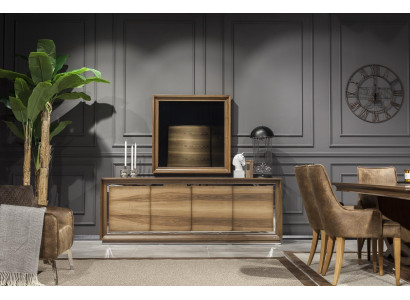 Spiegel Luxuriöse Wandspiegel im modernen Stil mit braunem Rahmen