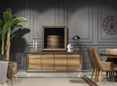 Spiegel Luxuriöse Wandspiegel im modernen Stil mit braunem Rahmen