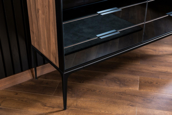 Kommode Praktisch fürs Schlafzimmer schwarz mit Stauraum 139cm Sideboard