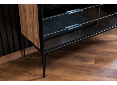 Kommode Praktisch fürs Schlafzimmer schwarz mit Stauraum 139cm Sideboard