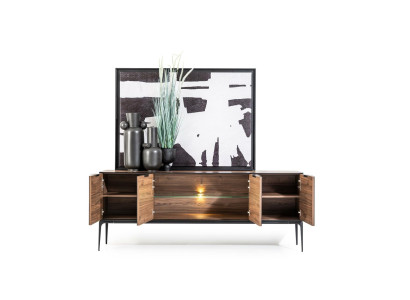 Kommode in braunen Spiegeltüren Moderner Stil mit Stauraum Kommoden Sideboard