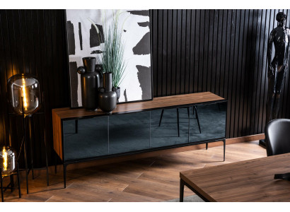 Kommode in braunen Spiegeltüren Moderner Stil mit Stauraum Kommoden Sideboard
