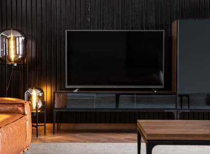 rtv Wohnwand mit Spiegel tv Fronten Schrank Schwarz Braune Schrank Wand