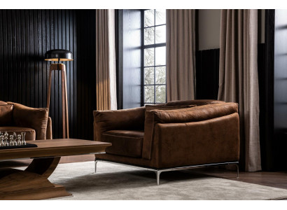 Sessel in Braun Modern Style Mittel gepolstert Luxuriös Bequem Einsitzer