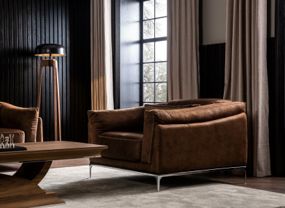 Sessel in Braun Modern Style Mittel gepolstert Luxuriös Bequem Einsitzer